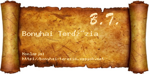 Bonyhai Terézia névjegykártya